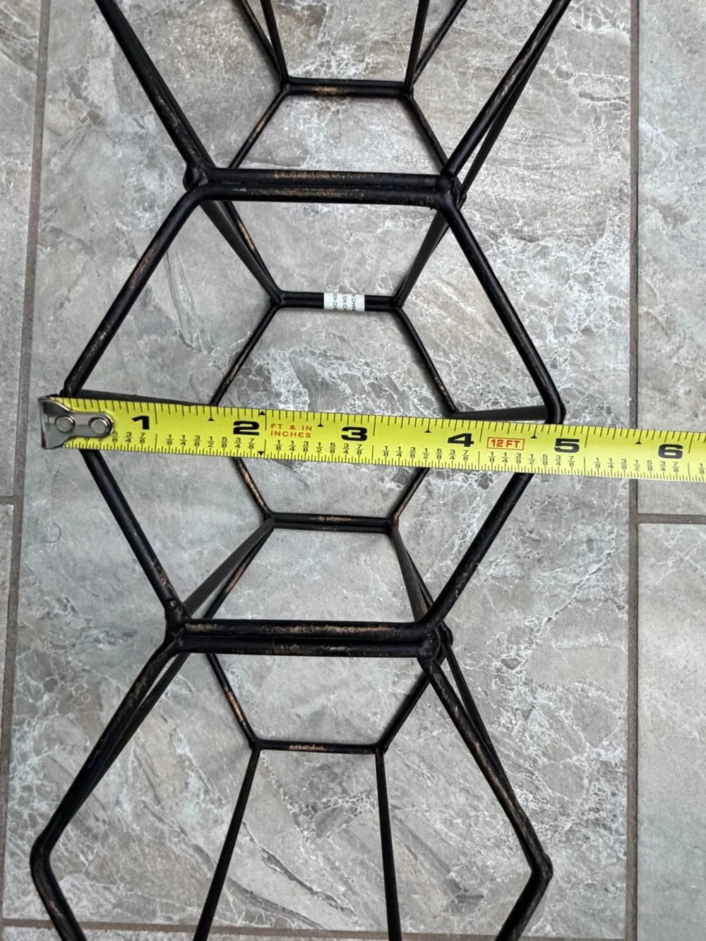 Oil Rubbed Bronze Tabletop Hexagon Wine Rack